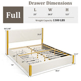 Full Size/Queen Size Upholstered Bed Frame with Adjustable Headboard and 4 Drawers-Full Size