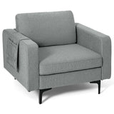 1/2/3/4-Seat Convertible Sectional Sofa with Reversible Ottoman-1-Seat