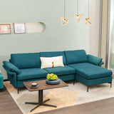 Extra Large Modular L-shaped Sectional Sofa with Reversible Chaise for 4-5 People-Peacock Blue