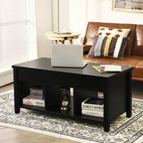 Lift Top Coffee Table with Hidden Storage Compartment-Black