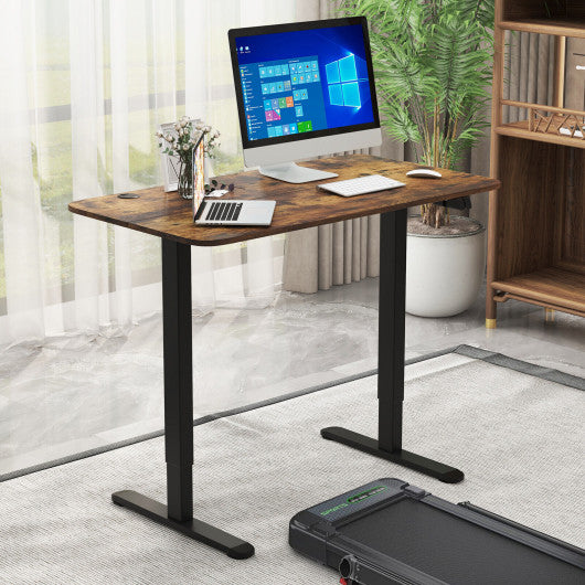 Electric Standing Desk Adjustable Stand up Computer Desk Anti-collision-Rustic Brown