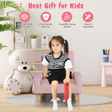 Kids Rocking Chair with Solid Wood Legs-Pink