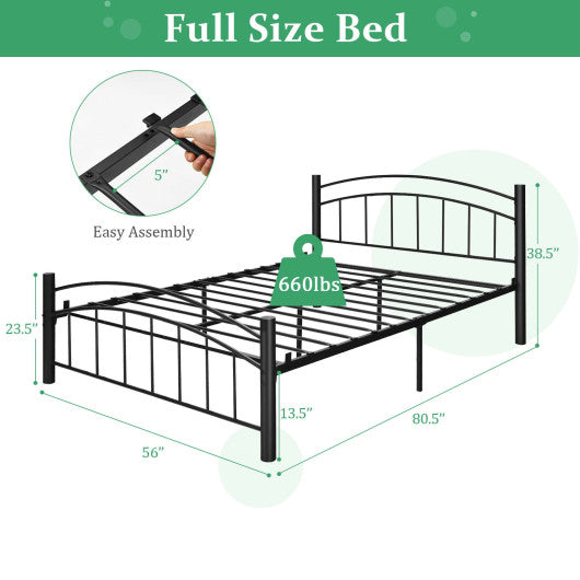 Modern Platform Bed with Headboard and Footboard-Full Size