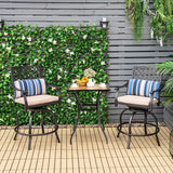 Set of 2 Outdoor Bar Height Chair with Soft Cushions