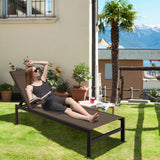 6-Position Chaise Lounge Chairs with Rustproof Aluminium Frame-Brown