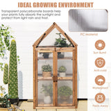 Cold Frame Mini Wooden Greenhouse for Vegetable and Flower-Brown