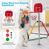 Kids Folding Horizontal Bar with 4 Adjustable Heights-Multicolor