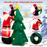 6 Feet Inflatable Christmas Tree and Santa Claus with LED and Air Blower