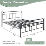 Heavy Duty Metal Platform Bed Frame with Headboard-Full Size