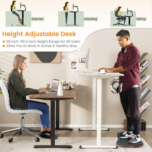 Electric Standing Desk Adjustable Stand up Computer Desk Anti-collision-Rustic Brown