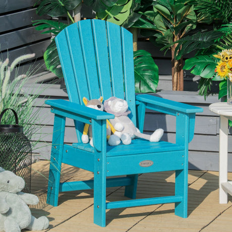 Patio Kids' Adirondack Chair with Ergonomic Backrest-Turquoise
