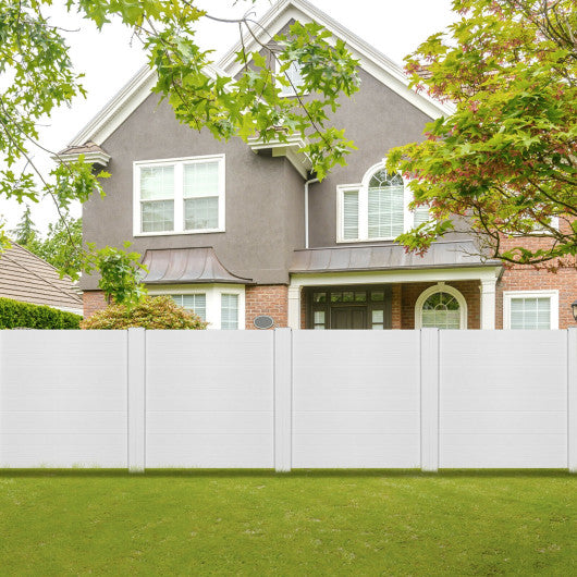 2-Pack Outdoor Picket Fence with 3 Cuspidal Foot Stakes-White