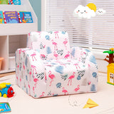 3-in-1 Convertible Kid Sofa Bed Flip-Out Chair Lounger for Toddler-Pink