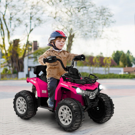 12V Kids Ride On ATV 4 Wheeler with MP3 and Headlights-Pink