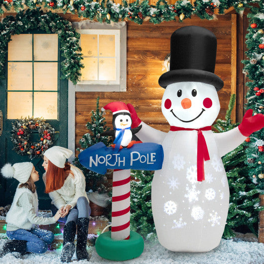 6 Feet Inflatable Christmas Decoration with Built-in Snowflake Projector