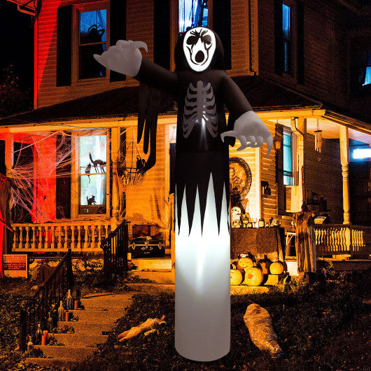 12 Feet Inflatable Halloween Skeleton Decoration with LED Lights