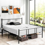 Full/Queen Size Platform Bed Frame with High Headboard-Queen Size