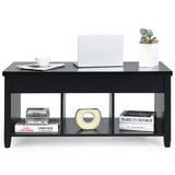 Lift Top Coffee Table with Hidden Storage Compartment-Black