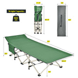 28.5 Inch Extra Wide Sleeping Cot for Adults with Carry Bag-Green