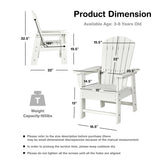 Patio Kids' Adirondack Chair with Ergonomic Backrest-White