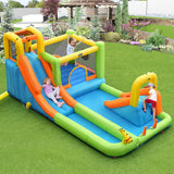 8-in-1 Inflatable Water Slide Bounce House with Splash Pool and 735W Blower