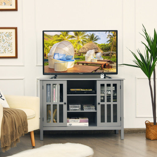 Wooden TV Stand Console Cabinet for 50 Inch TV-Gray