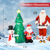 6 Feet Christmas Inflatables Giant Santa Claus Combo Decoration