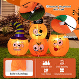 5 Feet Long Halloween Inflatable Decoration 4 Pumpkin Lanterns Combo with Pirate