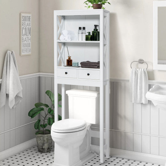 Toilet Space Saver Bathroom Organizer Storage Shelf with Drawers