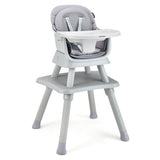 6-in-1 Convertible Baby High Chair with Adjustable Removable Tray-Gray