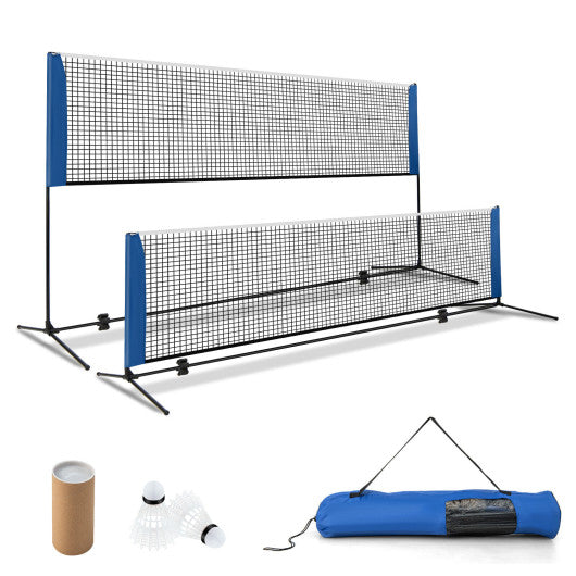 10/14 Feet Adjustable Badminton Net Stand with Portable Carry Bag-10 Feet