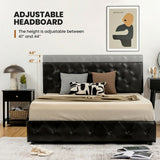 Full/Queen PU Leather Upholstered Platform Bed with 4 Drawers-Full Size