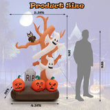 8 Feet Inflatable Halloween Dead Tree Blow Up Ghost with Built-in LED Lights