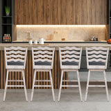 360° Swivel Bar Stools with Rubber Wood Frame and Ergonomic Backrest and Footrest-29 inches