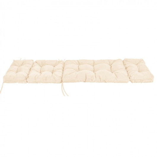 Outdoor Lounge Chaise Cushion with String Ties for Garden Poolside-Beige