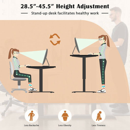 L-shaped Electric Standing Desk with 4 Memory Positions and LCD Display-Black