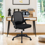 Adjustable Mesh Office Chair Rolling Computer Desk Chair with Flip-up Armrest-Black