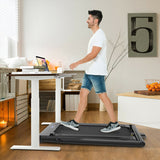 2-in-1 Folding Treadmill with Dual LED Display-Black