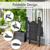 Foldable Weather Resistant Patio Chair with Built-in Cup Holder-Black