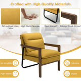Single Sofa Chair with Extra-Thick Padded Backrest and Seat Cushion-Yellow