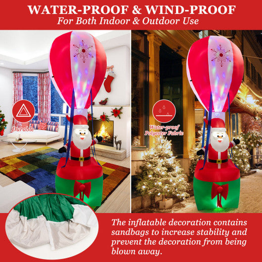 12 Feet Inflatable Hot Air Balloon and Santa Claus Decoration