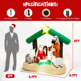 6.7 Feet Christmas Inflatable Nativity Scene with LED Lights