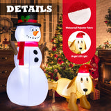 6 Feet Tall Inflatable Snowman and Dog Set Christmas Decoration with LED Lights