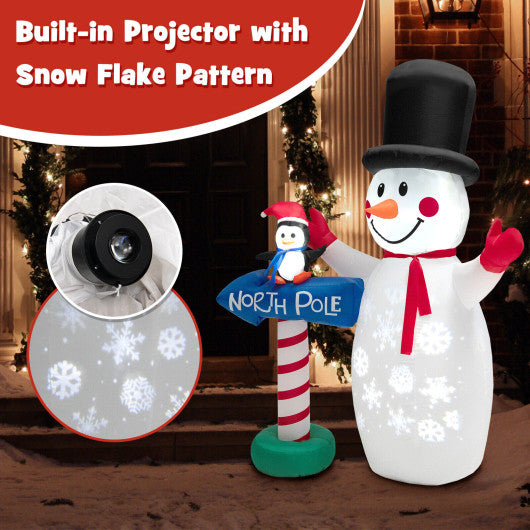 6 Feet Inflatable Christmas Decoration with Built-in Snowflake Projector