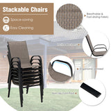 7-Piece Patio Dining Set with 6 Stackable Chairs