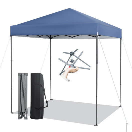 6.6 x 6.6 Feet Outdoor Pop-up Canopy Tent with UPF 50+ Sun Protection-Blue