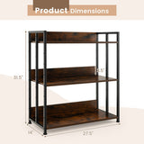 3/5-Tier Industrial Bookshelf Storage Shelf Display Rack with Adjustable Shelves-3-Tier