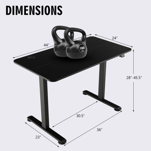 Electric Standing Desk Adjustable Stand up Computer Desk Anti-collision-Black