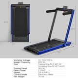 2-in-1 Folding Treadmill with Dual LED Display-Navy
