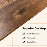 48 Inch Computer Desk with Power Outlet USB Ports-Rustic Brown